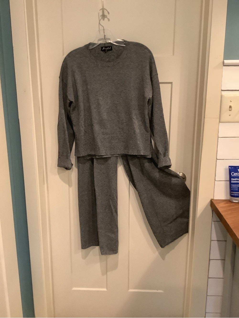 Marled Gray Marled Knit Sweater lounge set